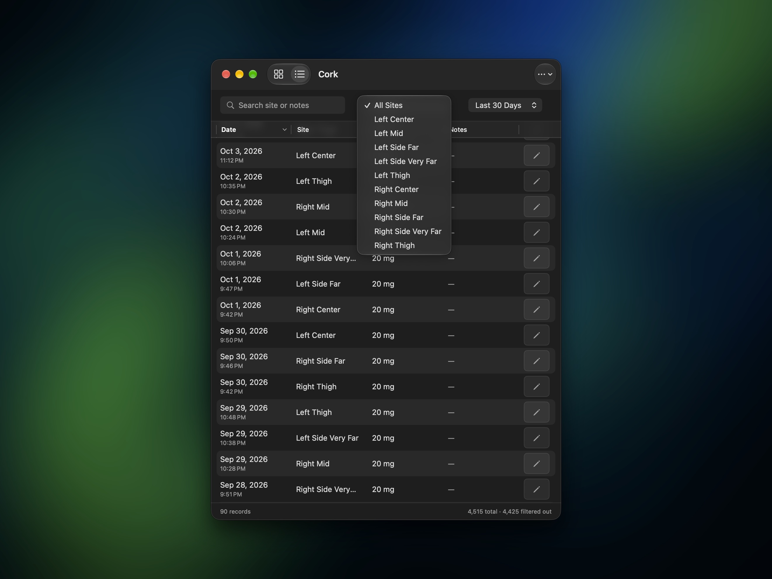 Screenshot of Cork